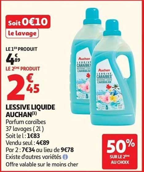 Soit 0€10 le lavage
