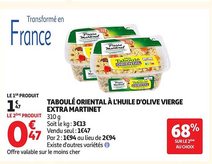 TABOULÉ ORIENTAL À L'HUILE D'OLIVE VIERGE EXTRA MARTINET