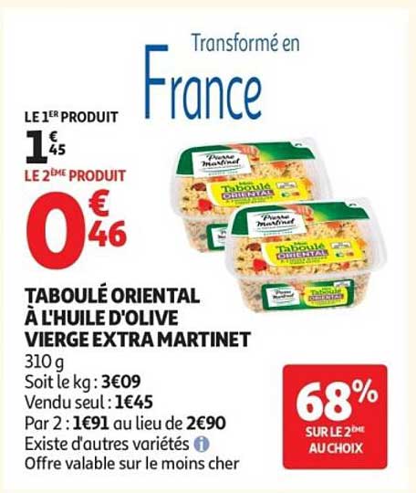 Taboulé oriental à l’huile d’olive vierge extra Martinet