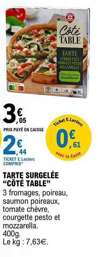 TARTE SURGELÉE “CÔTÉ TABLE”