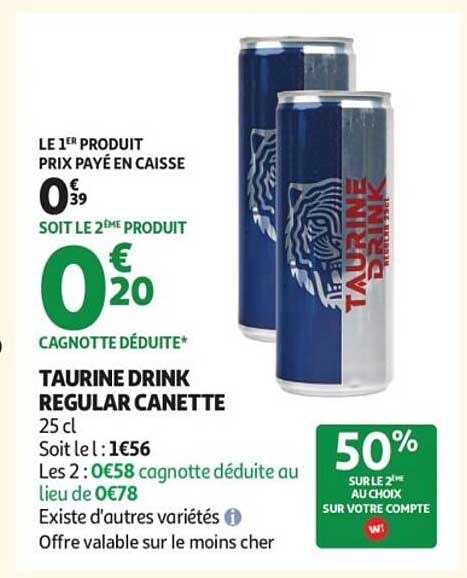 TAURINE DRINK REGULAR CANETTE