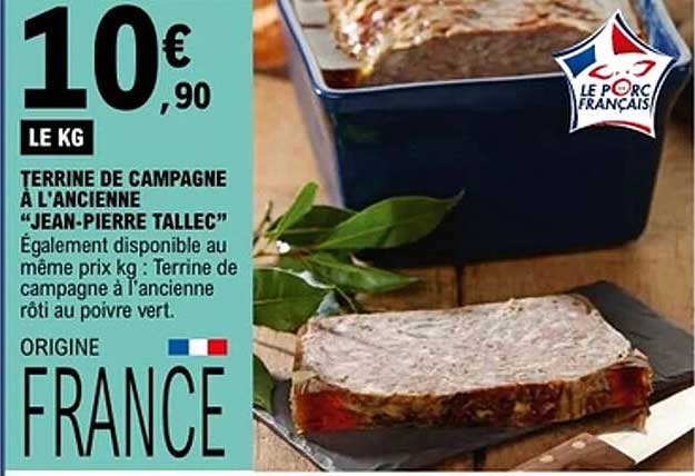TERRINE DE CAMPAGNE A L'ANCIENNE "JEAN-PIERRE TALLEC"