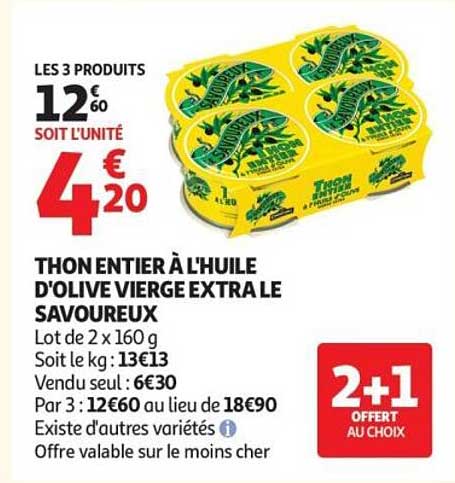 THON ENTIER À L'HUILE D'OLIVE VIERGE EXTRA LE SAVOUREUX