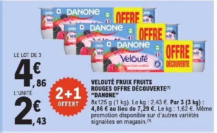 VELOUTÉ FRUITS FRUITS ROUGES OFFRE DÉCOUVERTE “DANONE”