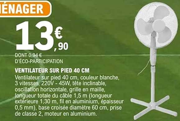 VENTILATEUR SUR PIED 40 CM