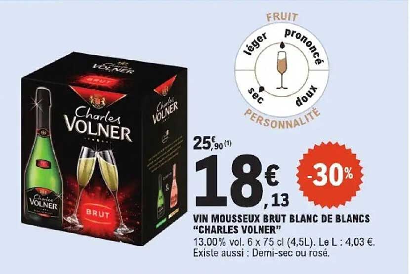 VIN MOUSSEUX BRUT BLANC DE BLANCS "CHARLES VOLNER"