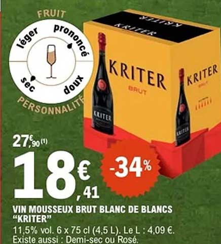 VIN MOUSSEUX BRUT BLANC DE BLANCS «KRITER»