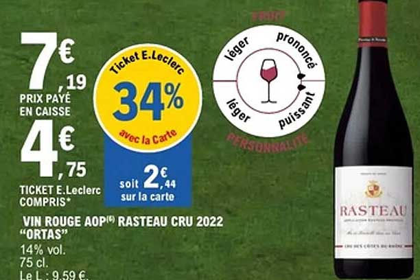VIN ROUGE AOP RASTEAU CRU 2022 "ORTAS"