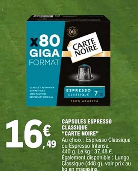 x80 GIGA FORMAT CARTE NOIRE