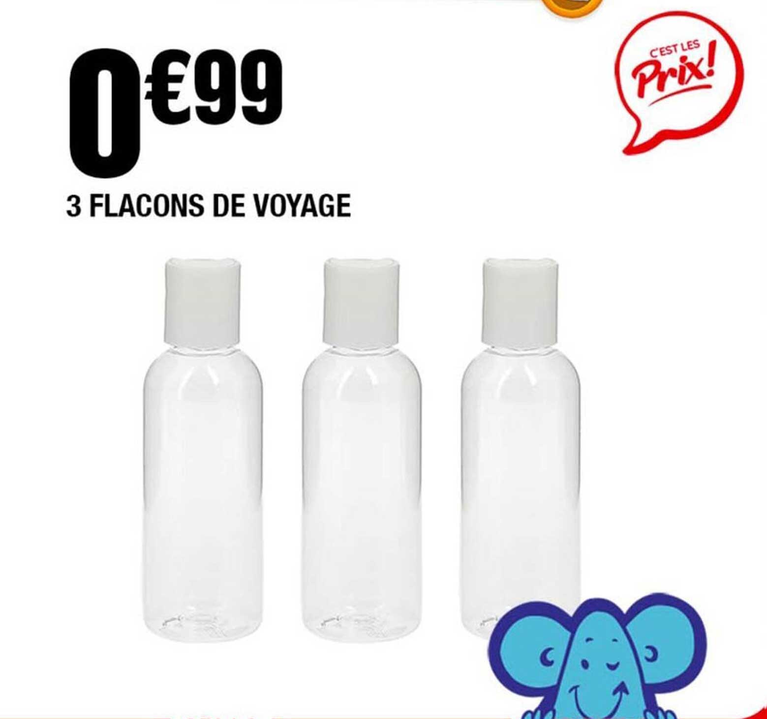 3 flacons de voyage