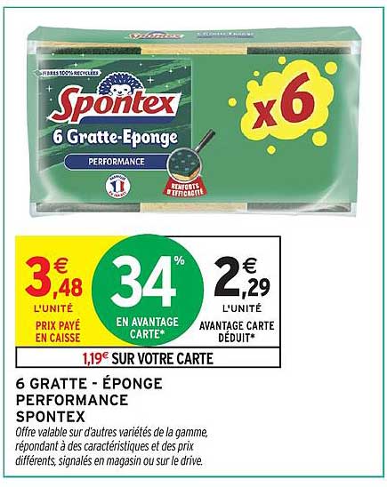 6 Gratte-Éponge Performance Spontex