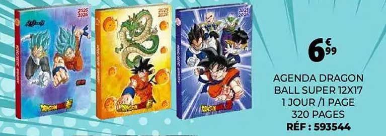 AGENDA DRAGON BALL SUPER 12X17 1 JOUR / 1 PAGE 320 PAGES