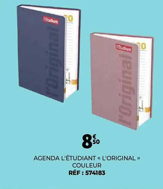 AGENDA L'ÉTUDIANT « L'ORIGINAL » COULEUR