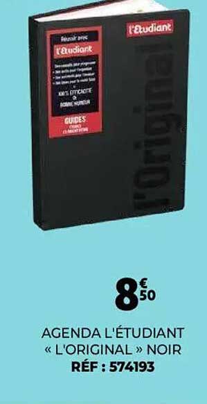 AGENDA L'ÉTUDIANT « L'ORIGINAL » NOIR