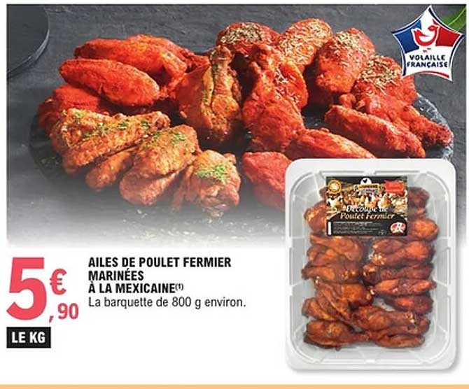 AILES DE POULET FERMIER MARINÉES À LA MEXICAINE