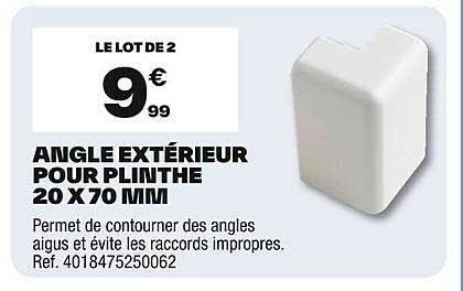 ANGLE EXTÉRIEUR POUR PLINTHE 20 X 70 MM