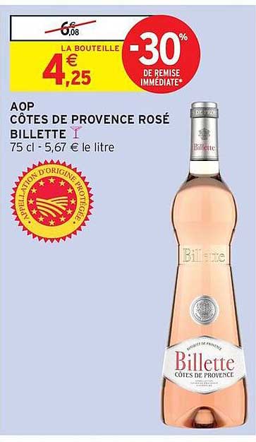 AOP CÔTES DE PROVENCE ROSÉ BILLETTE