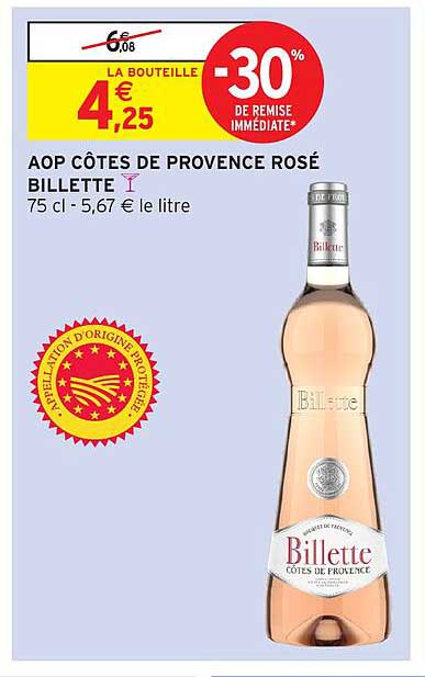 AOP CÔTES DE PROVENCE ROSÉ BILLETTE