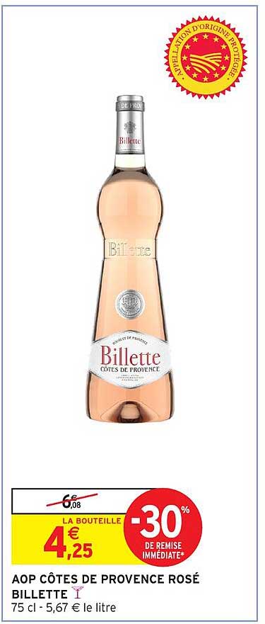 AOP CÔTES DE PROVENCE ROSÉ BILLETTE