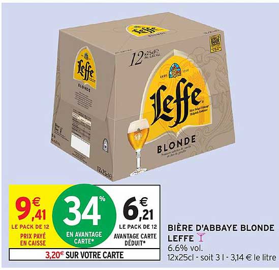 BIÈRE D'ABBEY BLONDE LEFFE