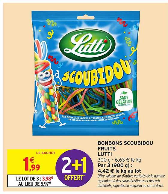 BONBONS SCOUBIDOU FRUITS LUTTI