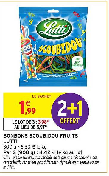 BONBONS SCOUBIDOU FRUITS LUTTI