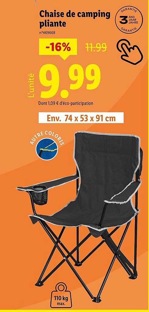 Chaise de camping pliante
