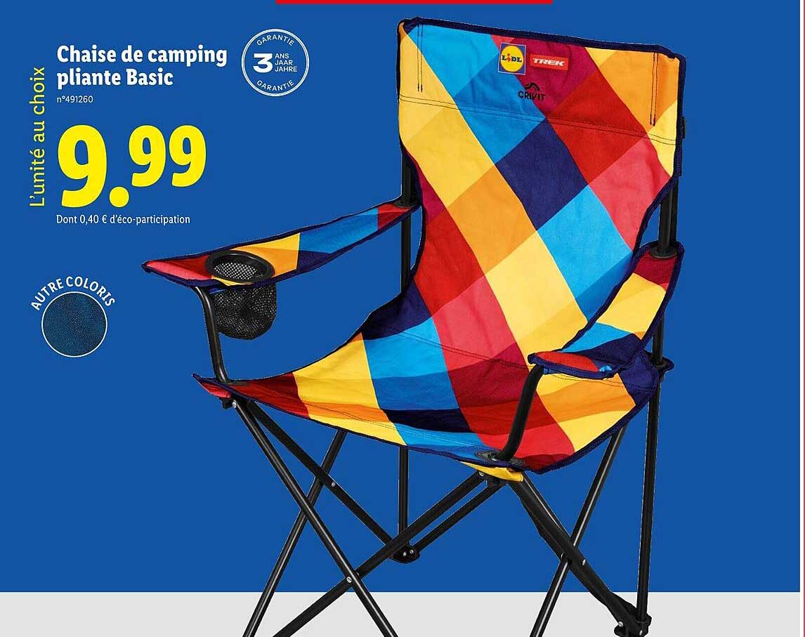 Chaise de camping pliante Basic