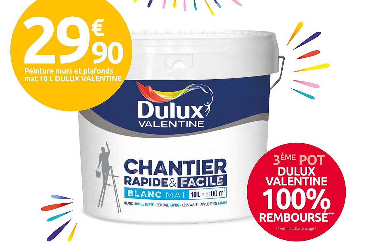 CHANTIER RAPIDE & FACILE - BLANC MAT 10 L DULUX VALENTINE