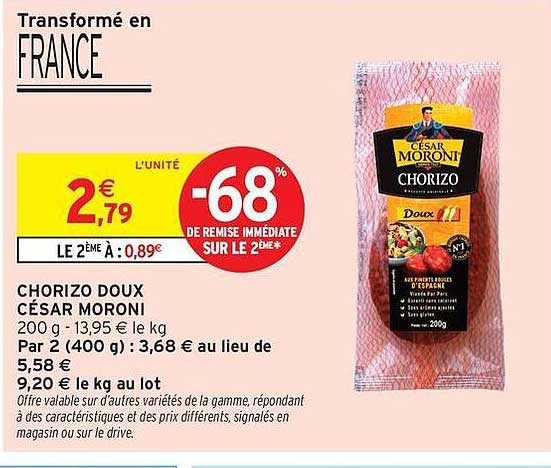 CHORIZO DOUX CÉSAR MORONI