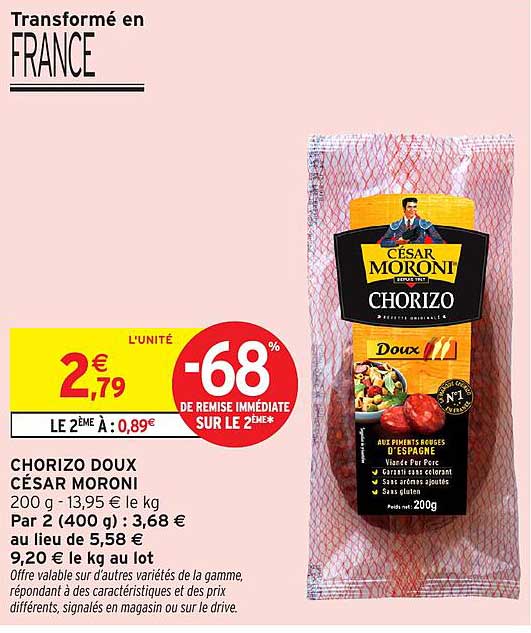 CHORIZO DOUX CÉSAR MORONI