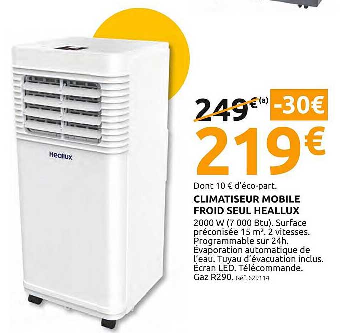 CLIMATISEUR MOBILE FROID SEUL HEALLUX