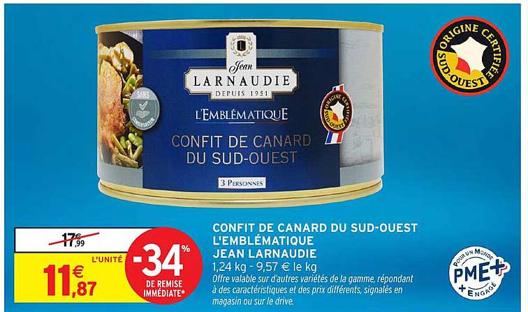 CONFIT DE CANARD DU SUD-OUEST L'EMBLÉMATIQUE JEAN LARNAUDIE