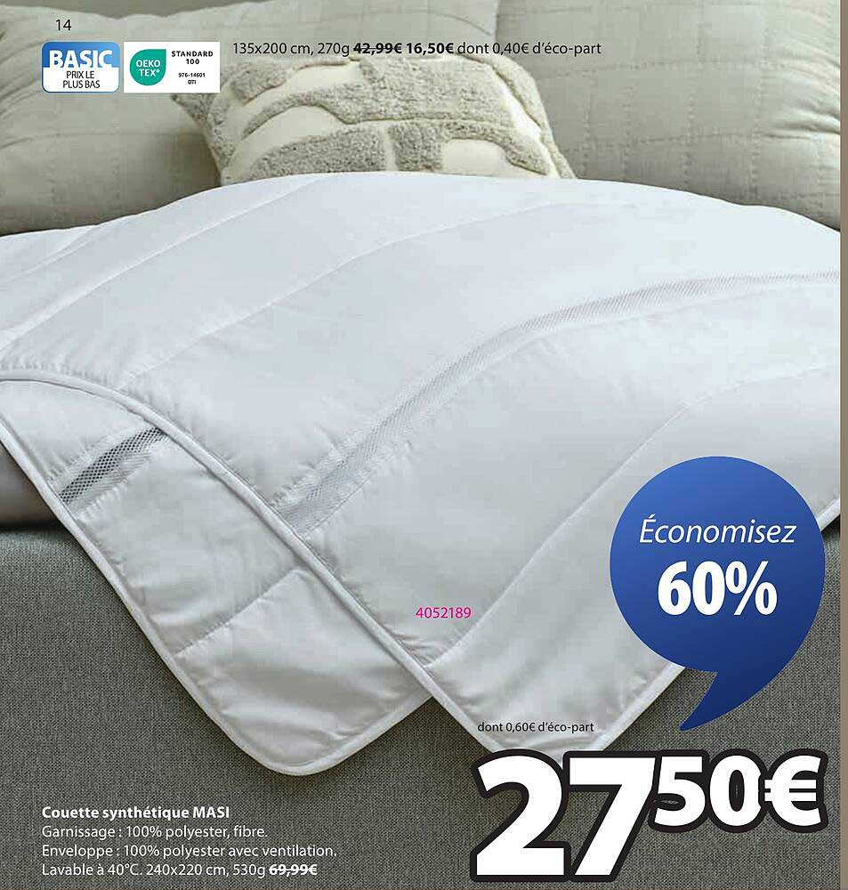 Couette synthétique MASI
