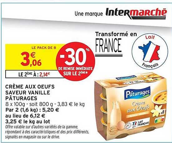 Crème aux Oeufs Saveur Vanille Pâturages