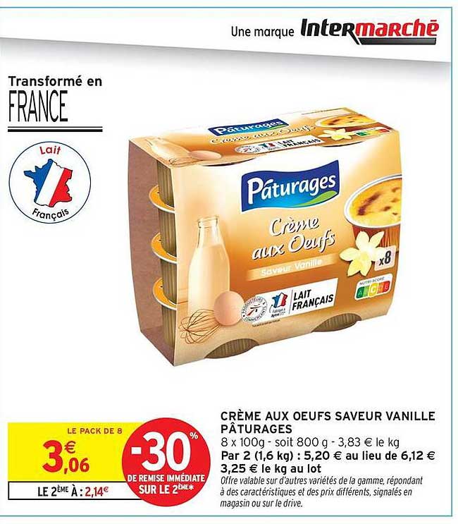 CRÈME AUX OEUFS SAVEUR VANILLE PÂTURAGES