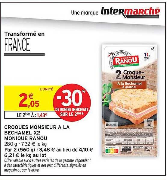 CROQUES MONSIEUR A LA BECHAMEL X2 MONIQUE RANOU