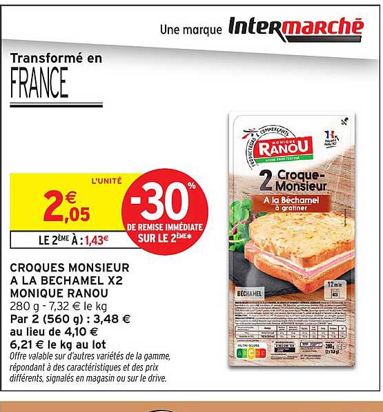 CROQUES MONSIEUR A LA BECHAMEL X2 MONIQUE RANOU
