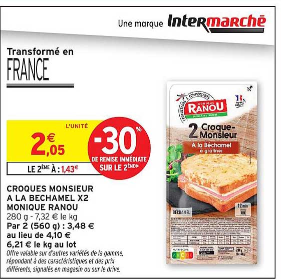 CROQUES MONSIEUR A LA BECHAMEL X2 MONIQUE RANOUS