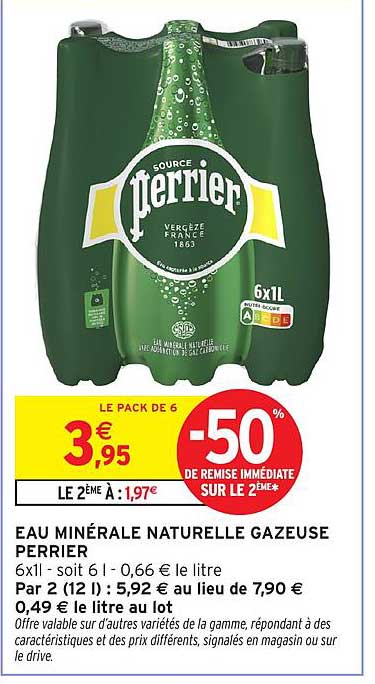EAU MINÉRALE NATURELLE GAZEUSE PERRIER