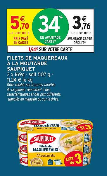FILETS DE MAQUEREAUX À LA MOUTARDE SAUPIQUET