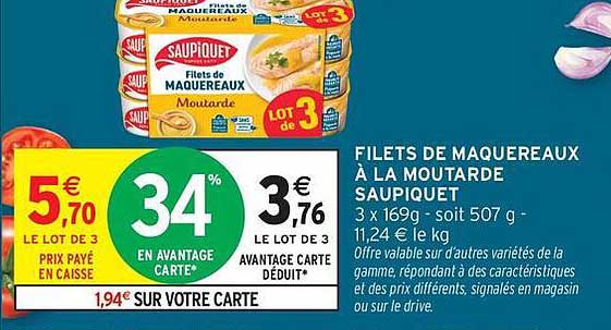 FILETS DE MAQUEREAUX À LA MOUTARDE SAUPIQUET