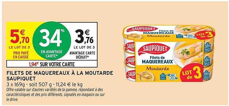 FILETS DE MAQUEREAUX À LA MOUTARDE SAUPIQUET