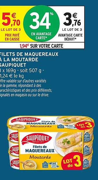 FILETS DE MAQUEREAUX À LA MOUTARDE SAUPIQUET