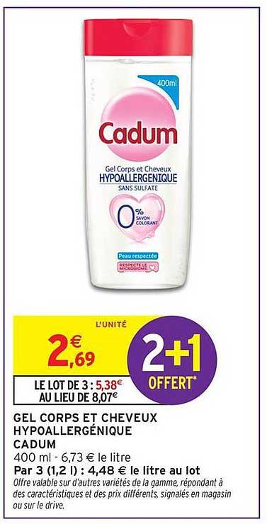 GEL CORPS ET CHEVEUX HYPOALLERGÉNIQUE CADUM