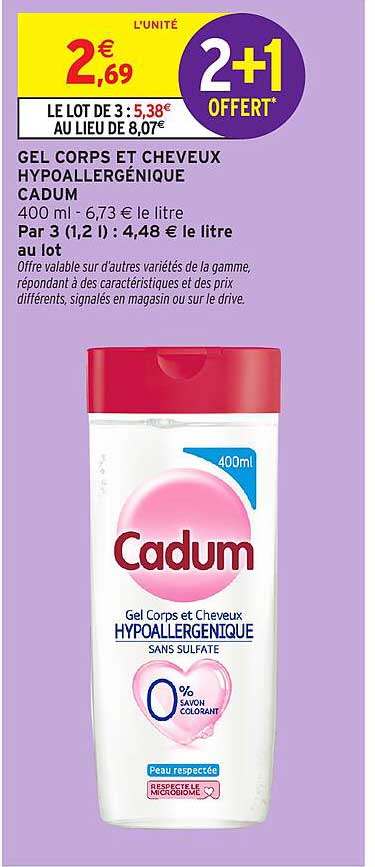 GEL CORPS ET CHEVEUX HYPOALLERGÉNIQUE CADUM