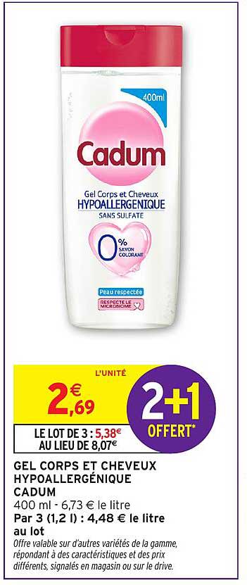 Gel Corps et Cheveux Hypoallergénique Cadum