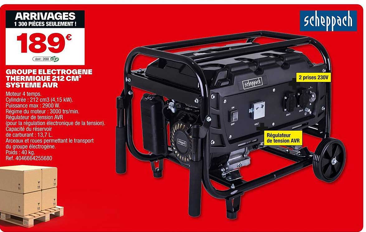 GROUPE ELECTROGENIE THERMIQUE 212 CM³ SYSTÈME AVR