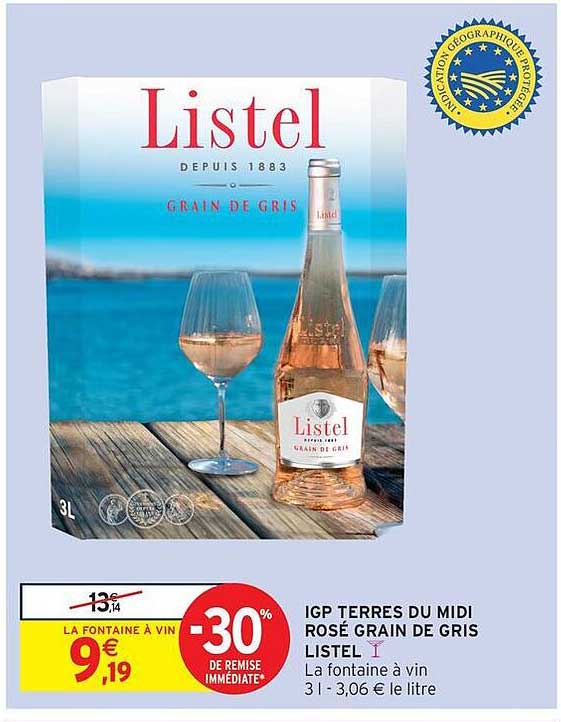 IGP TERRES DU MIDI ROSÉ GRAIN DE GRIS LISTEL