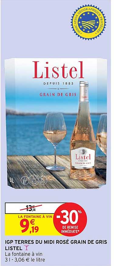 IGP TERRES DU MIDI ROSÉ GRAIN DE GRIS LISTEL